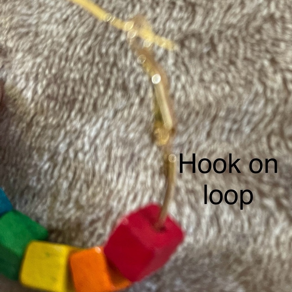 Boutique colorful blocks on hoop earring. Gold hardware NW0T - Picture 3 of 6